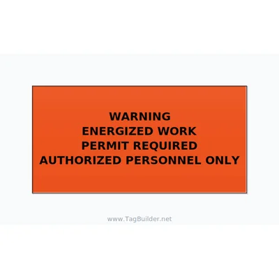 Energized Work Permit Required Label — 4x2 Adhesive thumbnail