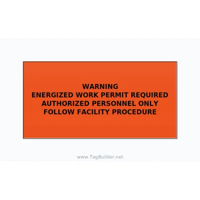Energized Work Permit Required Label — 6x3 Adhesive thumbnail