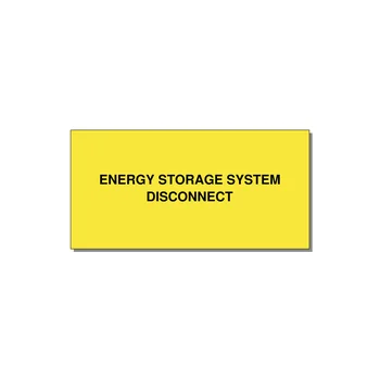Energy Storage System Disconnect — 4x2" Black on Yellow, Adhesive