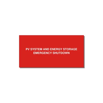 ESS Emergency Shutdown Label — 4x2" White on Red, Adhesive