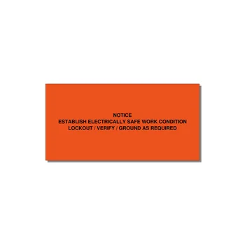 Establish Electrically Safe Work Condition Label — 6x3" Black on Orange, Adhesive