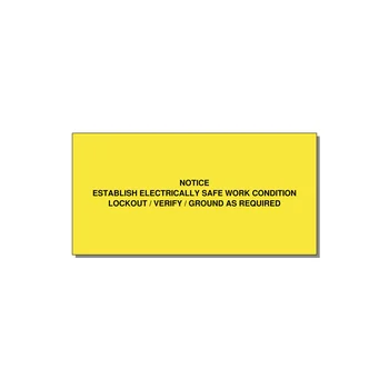 Establish Electrically Safe Work Condition Label — 6x3" Black on Yellow, Adhesive