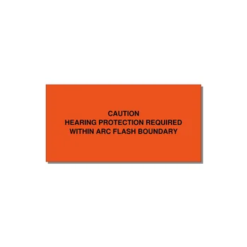 Hearing Protection Requi — 4x2" Black on Orange, Adhesive