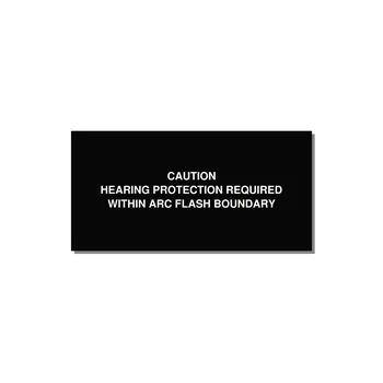 Hearing Protection Requi — 4x2" White on Black, Adhesive