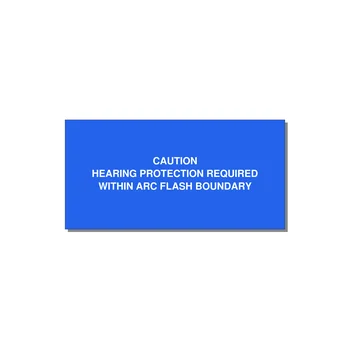 Hearing Protection Requi — 4x2" White on Blue, Adhesive