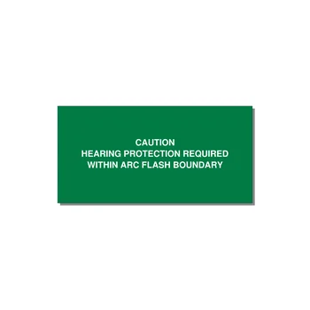 Hearing Protection Requi — 4x2" White on Green, Adhesive