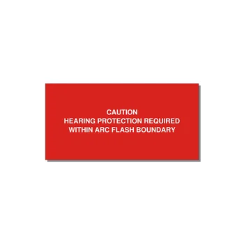 Hearing Protection Requi — 4x2" White on Red, Adhesive