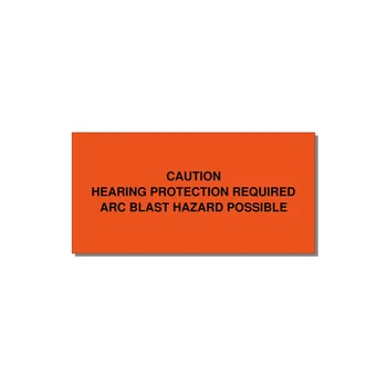 Hearing Protection Requi — 6x3" Black on Orange, Adhesive