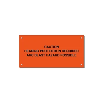Hearing Protection Requi — 6x3" Black on Orange, Holes