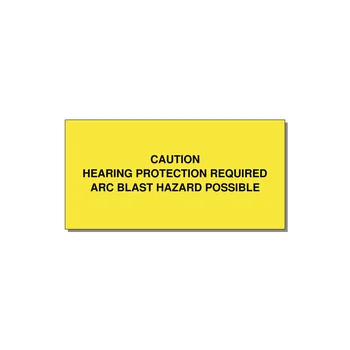 Hearing Protection Requi — 6x3" Black on Yellow, Adhesive