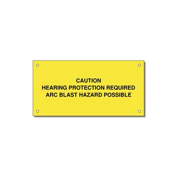 Hearing Protection Requi — 6x3" Black on Yellow, Holes