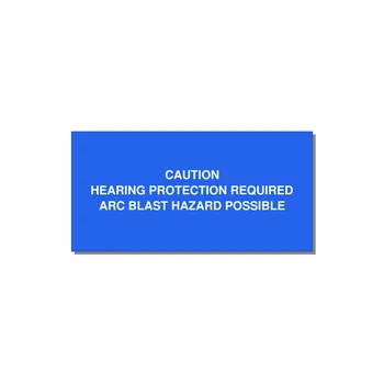 Hearing Protection Requi — 6x3" White on Blue, Adhesive