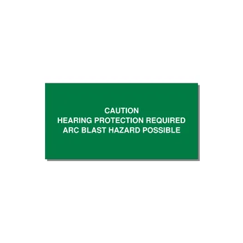 Hearing Protection Requi — 6x3" White on Green, Adhesive