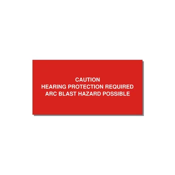 Hearing Protection Requi — 6x3" White on Red, Adhesive