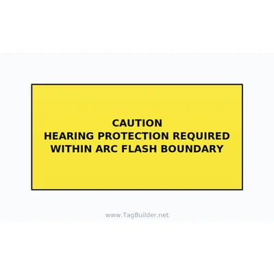 Hearing Protection Required Label (Arc Blast) — 4x2 Holes thumbnail