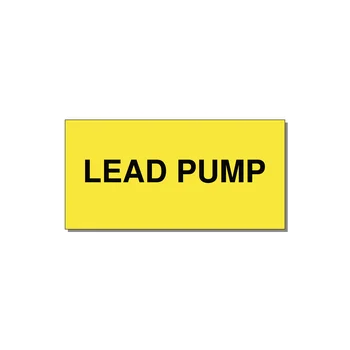 Lead Pump Label – OEM Water Systems — 4x2" Black on Yellow, Adhesive