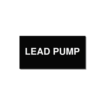 Lead Pump Label – OEM Water Systems — 4x2" White on Black, Adhesive