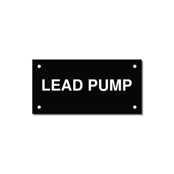 Lead Pump Label – OEM Water Systems — 4x2" White on Black, Holes