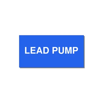 Lead Pump Label – OEM Water Systems — 4x2" White on Blue, Adhesive