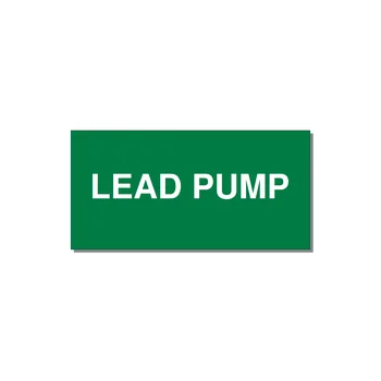 Lead Pump Label – OEM Water Systems — 4x2" White on Green, Adhesive