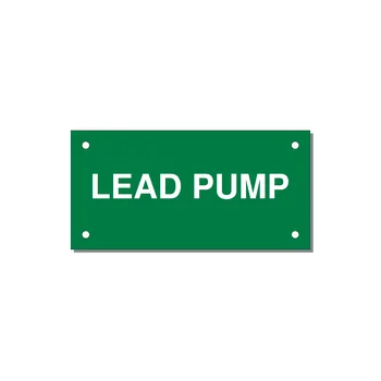 Lead Pump Label – OEM Water Systems — 4x2" White on Green, Holes
