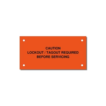 Lockout/Tagout Requi — 4x2" Black on Orange, Holes