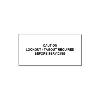 Lockout/Tagout Requi — 4x2" Black on White, Adhesive