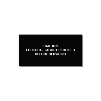 Lockout/Tagout Requi — 4x2" White on Black, Adhesive