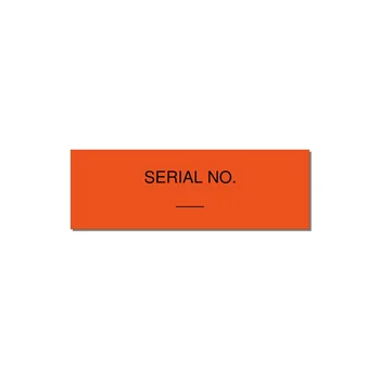 Medical Equipment Serial Number Label – OEM — 3x1" Black on Orange, Holes