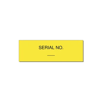 Medical Equipment Serial Number Label – OEM — 3x1" Black on Yellow, Holes