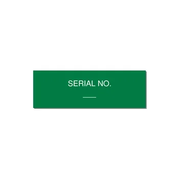 Medical Equipment Serial Number Label – OEM — 3x1" White on Green, Holes