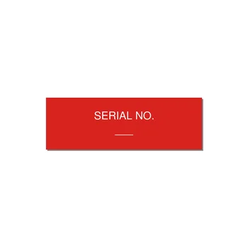 Medical Equipment Serial Number Label – OEM — 3x1" White on Red, Holes