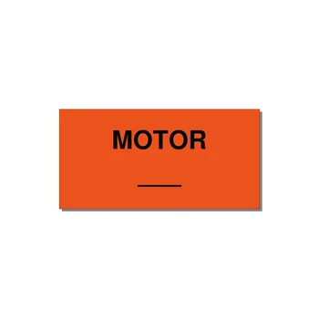 Motor Label – OEM Motion Equipment — 4x2" Black on Orange, Adhesive