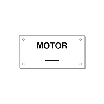 Motor Label – OEM Motion Equipment — 4x2" Black on White, Holes