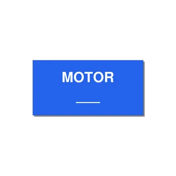 Motor Label – OEM Motion Equipment — 4x2" White on Blue, Adhesive