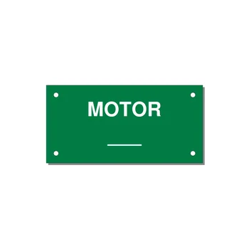 Motor Label – OEM Motion Equipment — 4x2" White on Green, Holes