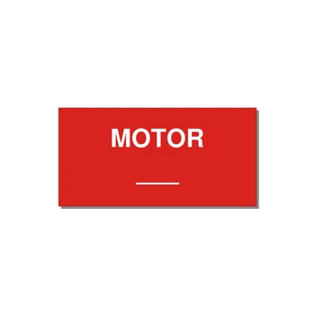 Motor Label – OEM Motion Equipment — 4x2" White on Red, Adhesive