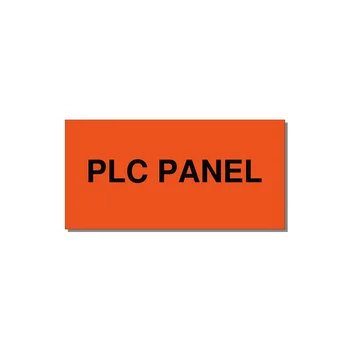PLC Panel Label – OEM Automation Equipment — 4x2" Black on Orange, Adhesive