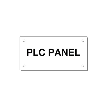 PLC Panel Label – OEM Automation Equipment — 4x2" Black on White, Holes