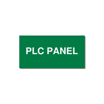 PLC Panel Label – OEM Automation Equipment — 4x2" White on Green, Adhesive