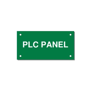 PLC Panel Label – OEM Automation Equipment — 4x2" White on Green, Holes