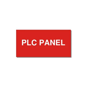 PLC Panel Label – OEM Automation Equipment — 4x2" White on Red, Adhesive