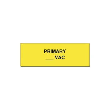 Primary Voltage Label – OEM Transformer — 3x1" Black on Yellow, Holes