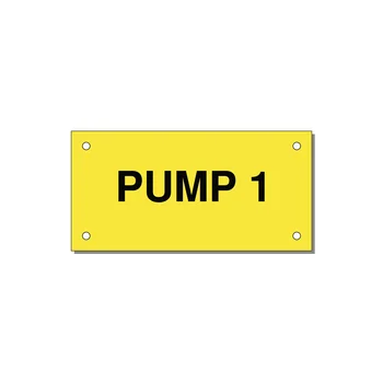 Pump 1 Label – OEM Pump Panel — 4x2" Black on Yellow, Holes