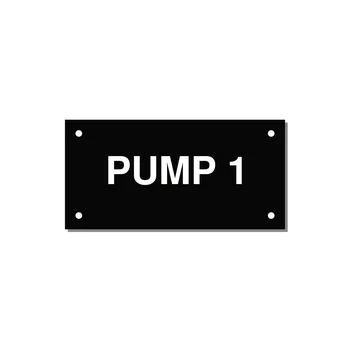 Pump 1 Label – OEM Pump Panel — 4x2" White on Black, Holes