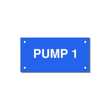 Pump 1 Label – OEM Pump Panel — 4x2" White on Blue, Holes
