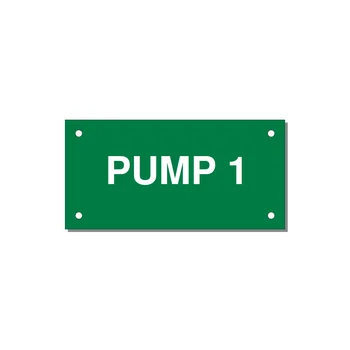 Pump 1 Label – OEM Pump Panel — 4x2" White on Green, Holes