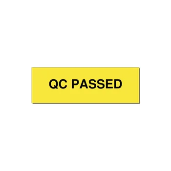 QC Passed Label – OEM Manufacturing — 3x1" Black on Yellow, Adhesive