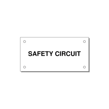 Safety Circuit Label – OEM Machine Safety — 4x2" Black on White, Holes