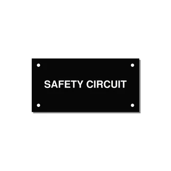 Safety Circuit Label – OEM Machine Safety — 4x2" White on Black, Holes